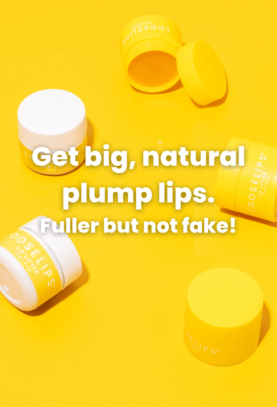 Tubs of natural lip plumper on yellow background